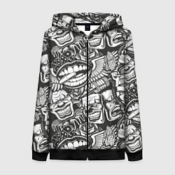 Женская толстовка на молнии Тату ретро