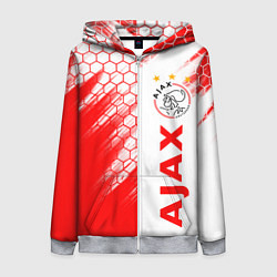 Толстовка на молнии женская FC AJAX AMSTERDAM ФК АЯКС, цвет: 3D-меланж