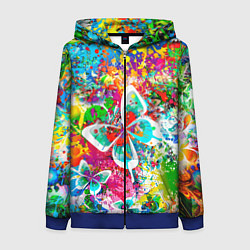 Толстовка на молнии женская ЯРКИЕ КРАСКИ, цвет: 3D-синий