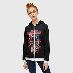 Толстовка на молнии женская 5FDP Five Finger Death Punch, цвет: 3D-белый — фото 2
