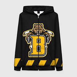 Толстовка на молнии женская BOSTON BRUINS, цвет: 3D-черный
