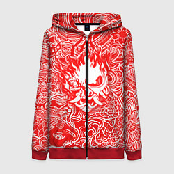 Толстовка на молнии женская Samurai, цвет: 3D-красный