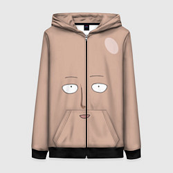 Толстовка на молнии женская Сайтама One-Punch Man, цвет: 3D-черный