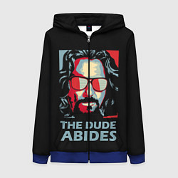 Толстовка на молнии женская The Dude Abides Лебовски, цвет: 3D-синий