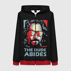 Толстовка на молнии женская The Dude Abides Лебовски, цвет: 3D-красный