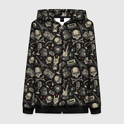 Женская толстовка на молнии Scull pattern rock