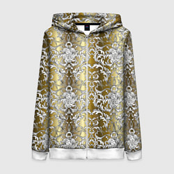 Толстовка на молнии женская Versace gold & white, цвет: 3D-белый