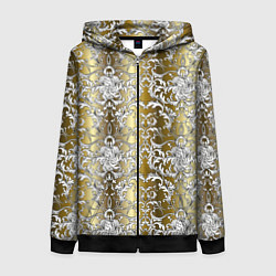 Женская толстовка на молнии Versace gold & white