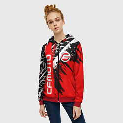 Толстовка на молнии женская CFmoto СФ мото RED STYLE, цвет: 3D-красный — фото 2