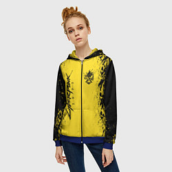 Толстовка на молнии женская CYBERPUNK 2077 КИБЕРПАНК 2077, цвет: 3D-синий — фото 2