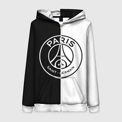 Толстовка на молнии женская ФК ПСЖ PSG BLACK & WHITE, цвет: 3D-белый