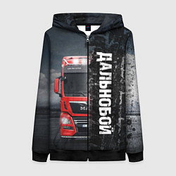 Толстовка на молнии женская Дальнобой Red Truck, цвет: 3D-черный