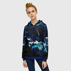Толстовка на молнии женская КОСМИЧЕСКИЕ ОБЛАКА, цвет: 3D-синий — фото 2