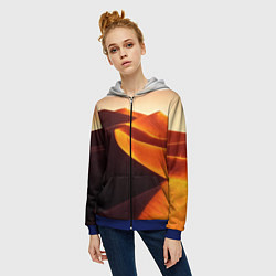 Толстовка на молнии женская Пустыня дюна барханы, цвет: 3D-синий — фото 2
