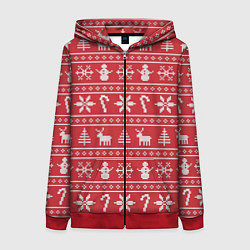 Женская толстовка на молнии Новогодний атрибуты