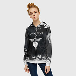 Толстовка на молнии женская BON JOVI БОН ДЖОВИ, цвет: 3D-белый — фото 2