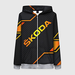 Толстовка на молнии женская Skoda Gold Шкода, цвет: 3D-меланж