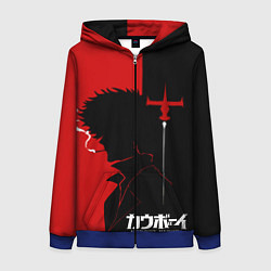 Толстовка на молнии женская Ковбой Бибоп с сигаретой, цвет: 3D-синий