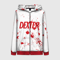 Женская толстовка на молнии Dexter logo Декстер брызги крови