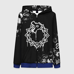 Толстовка на молнии женская 7 СМЕРТНЫХ ГРЕХОВ МЕЛОДИАС СИМВОЛ ДРАКОН, цвет: 3D-синий