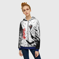 Толстовка на молнии женская Берсерк: Гранж, цвет: 3D-синий — фото 2