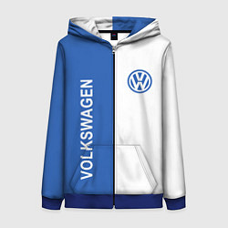 Толстовка на молнии женская Volkswagen, ФОЛЬКСВАГЕН, цвет: 3D-синий