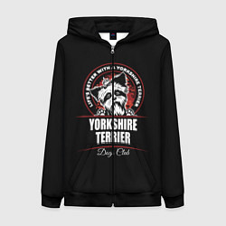 Толстовка на молнии женская Йоркширский Терьер Yorkshire Terrier, цвет: 3D-черный