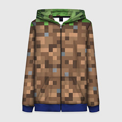 Женская толстовка на молнии ЗЕМЛЯ DIRT MINECRAFT