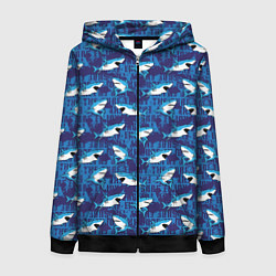 Женская толстовка на молнии Акулы SURF