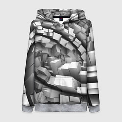 Женская толстовка на молнии Геометрическая объёмная абстракция