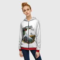 Толстовка на молнии женская Миры Хаяо Миядзаки унесенные призраками и другие, цвет: 3D-красный — фото 2