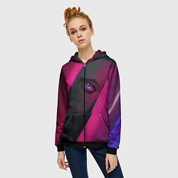 Толстовка на молнии женская Jinx Arcane League of Legends, цвет: 3D-черный — фото 2