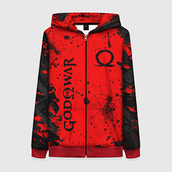 Толстовка на молнии женская God of War Брызги крови, цвет: 3D-красный