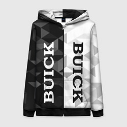 Толстовка на молнии женская Buick Black And White, цвет: 3D-черный