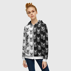 Толстовка на молнии женская GENSHIN IMPACT XIAO MASK ГЕНШИН ИМПАКТ СЯО МАСКА, цвет: 3D-белый — фото 2
