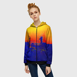 Толстовка на молнии женская Music from the Film More - Pink Floyd, цвет: 3D-черный — фото 2