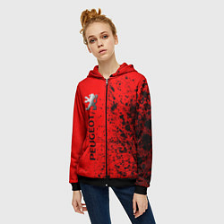 Толстовка на молнии женская ПЕЖО Краска По вертикали, цвет: 3D-черный — фото 2