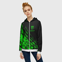 Толстовка на молнии женская Monster Energy Текстура, цвет: 3D-белый — фото 2