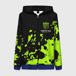 Толстовка на молнии женская Monster Energy green, цвет: 3D-синий