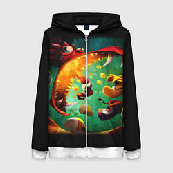 Толстовка на молнии женская Rayman Legend, цвет: 3D-белый