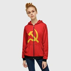 Толстовка на молнии женская Красный Советский союз, цвет: 3D-черный — фото 2