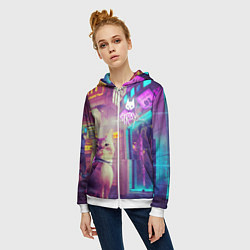 Толстовка на молнии женская Stray, цвет: 3D-белый — фото 2