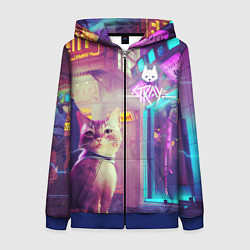 Толстовка на молнии женская Stray, цвет: 3D-синий