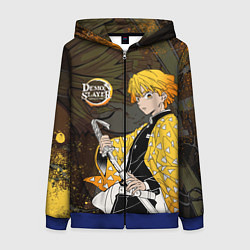 Толстовка на молнии женская ТОМИОКА SLAYER КЛИНОК, цвет: 3D-синий