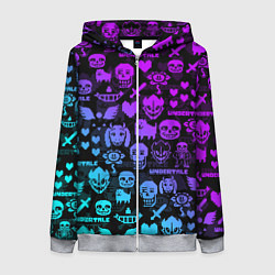 Женская толстовка на молнии UNDERTALE NEON PATTERN УЗОР