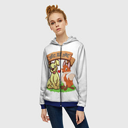 Толстовка на молнии женская Пёс да Лис, цвет: 3D-синий — фото 2