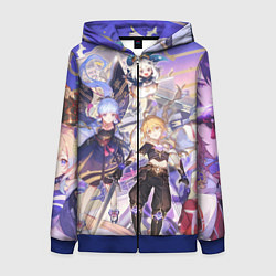 Толстовка на молнии женская Genshin Impact - Арка Инадзумы, цвет: 3D-синий