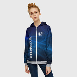 Толстовка на молнии женская Honda - Blue, цвет: 3D-меланж — фото 2