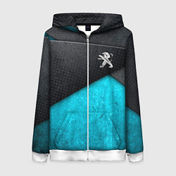 Толстовка на молнии женская Peugeot: Металл в цвет, цвет: 3D-белый