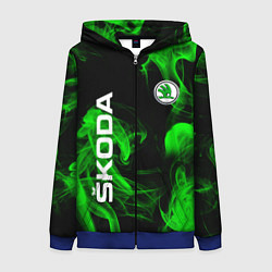 Толстовка на молнии женская Skoda: Green Smoke, цвет: 3D-синий